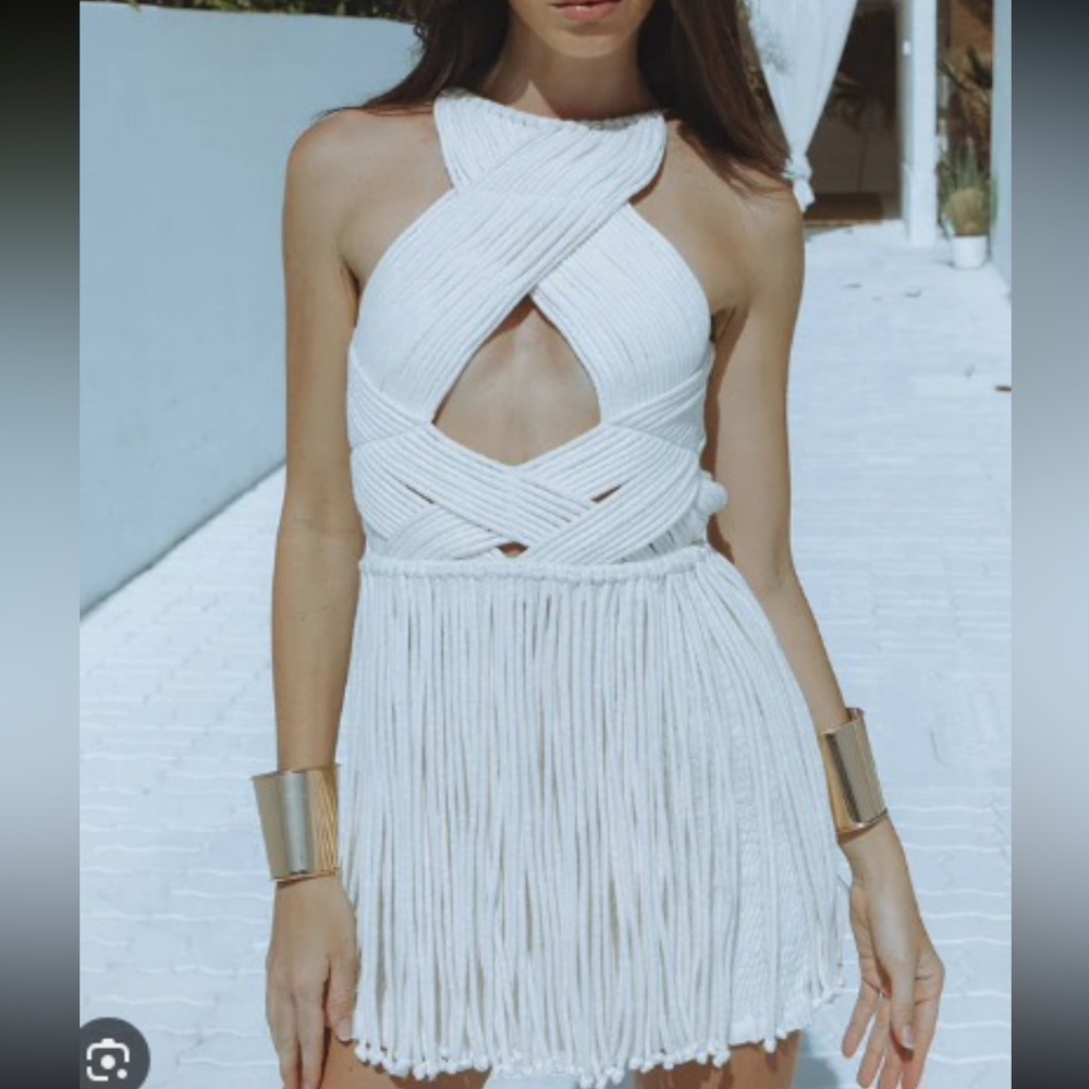 Kianni bone mini dress set with underskirt